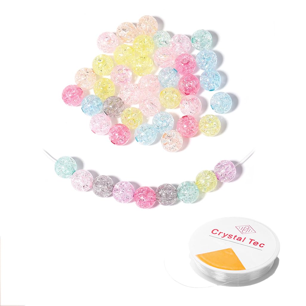 SANNIDHI 300pcs Acrylic Beads 8mm Round Crystal Acrylic Craft Beads for Jewelry Making DIY Bracelet Necklace Handmade Craft Decoration SANNIDHI 300pcs Acrylic Beads 8mm Round Crystal Acrylic Craft Beads for Jewelry Making DIY Bracelet Necklace Handmade Craft Decoration
